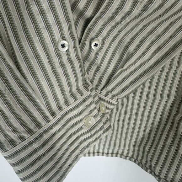 Banana Republic Mens Classic Fit Striped Button-Down Shirt Size M Cotton Green - Picture 8 of 8
